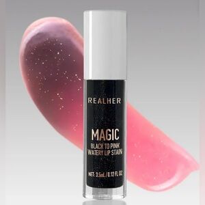 RealHer Magic Black to Pink Lip Stain infused w/Jojoba Oil - New in Box